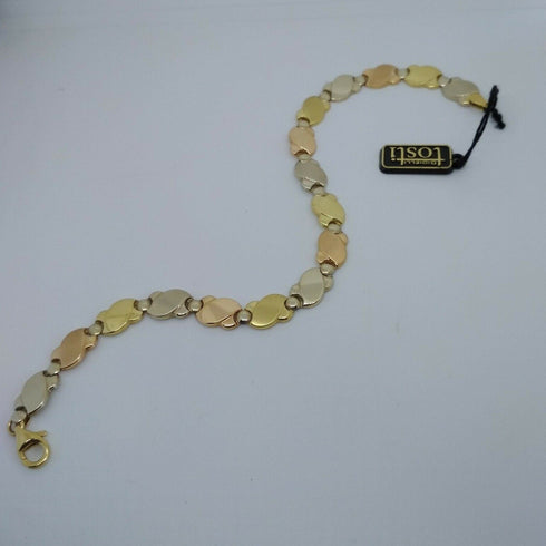Bracciale Oro 18 kt catena tre colori 24 cm 11,60 gr Solid 18k gold bracelet | Gioiellitosti.it