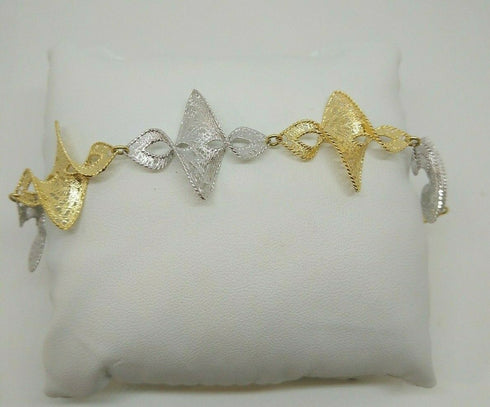 Bracciale oro 18 kt donna maglia 2 colori 10,60 gr Solid 18k gold bracelet | Gioiellitosti.it