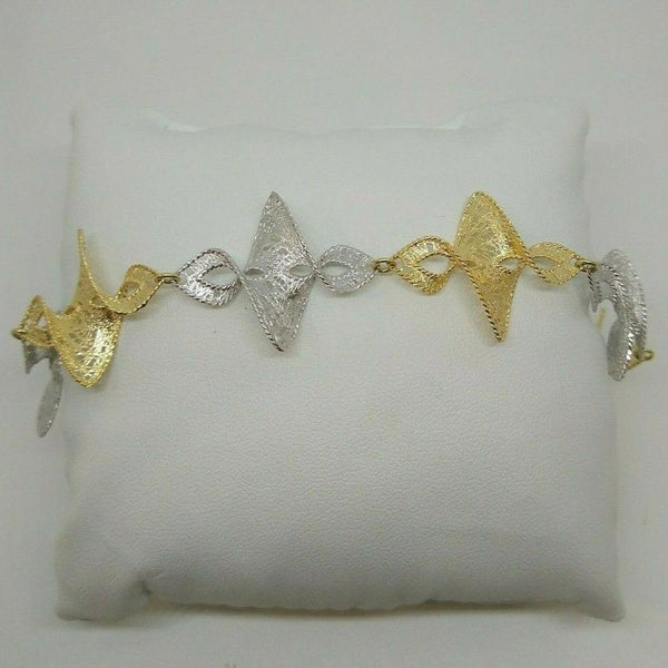 Bracciale oro 18 kt donna maglia 2 colori 10,60 gr Solid 18k gold bracelet | Gioiellitosti.it