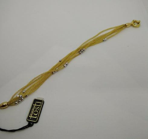 Bracciale oro 18 kt donna maglia a fili satinati 8,10 gr Solid 18k gold bracelet | Gioiellitosti.it