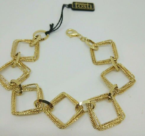 Bracciale oro 18 kt donna maglia a fili satinati 9,90 gr Solid 18k gold bracelet | Gioiellitosti.it