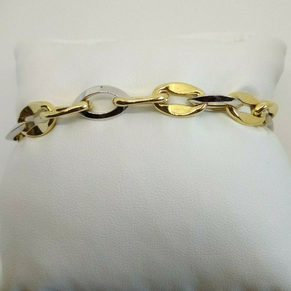 Bracciale oro 18 kt donna maglia bicolore 11,40 gr Solid 18k gold bracelet | Gioiellitosti.it