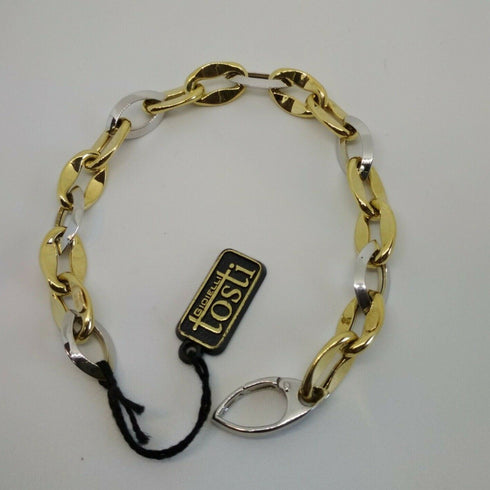 Bracciale oro 18 kt donna maglia bicolore 11,40 gr Solid 18k gold bracelet | Gioiellitosti.it