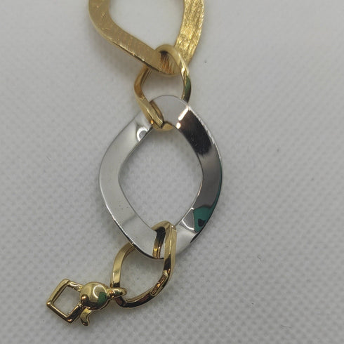 Bracciale oro 18 kt donna maglia bicolore 11,60 gr Solid 18k gold bracelet | Gioiellitosti.it