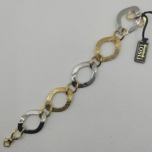 Bracciale oro 18 kt donna maglia bicolore 11,60 gr Solid 18k gold bracelet | Gioiellitosti.it