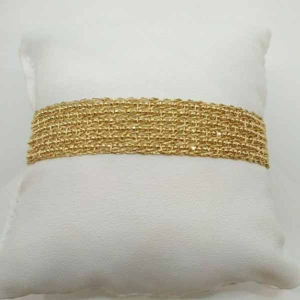 Bracciale oro 18 kt donna maglia larga diamantata 22 gr Solid 18k gold bracelet | Gioiellitosti.it