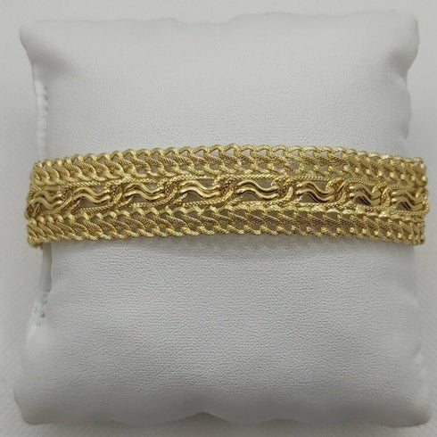 Bracciale oro 18 kt donna maglia larga satinata 15,60 gr Solid 18k gold bracelet | Gioiellitosti.it