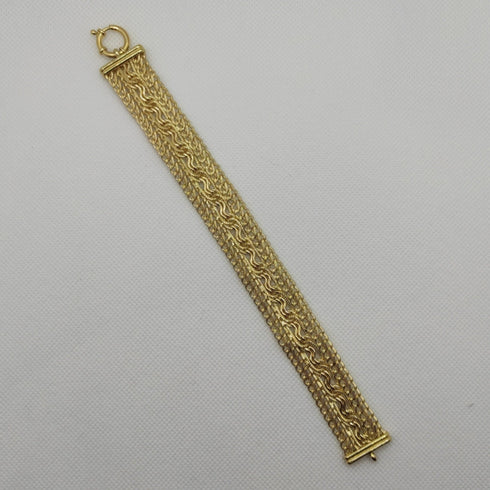 Bracciale oro 18 kt donna maglia larga satinata 15,60 gr Solid 18k gold bracelet | Gioiellitosti.it