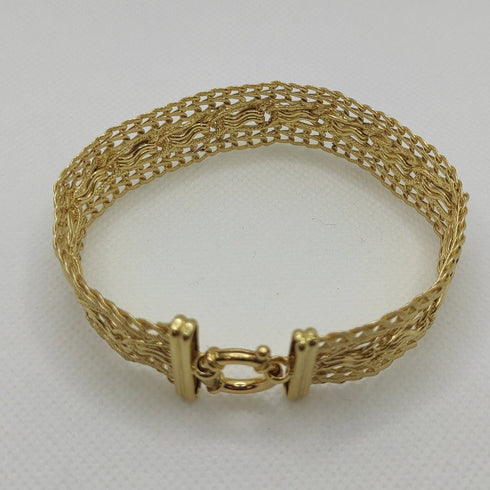 Bracciale oro 18 kt donna maglia larga satinata 15,60 gr Solid 18k gold bracelet | Gioiellitosti.it