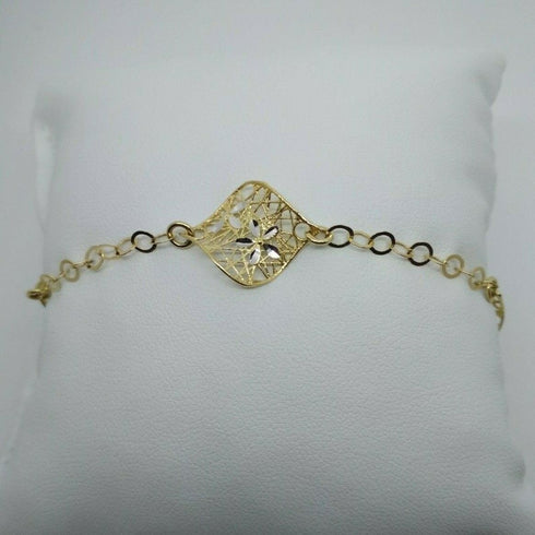 Bracciale oro 18 kt donna maglia traforata 4,60 gr Solid 18k gold bracelet | Gioiellitosti.it
