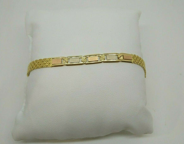 Bracciale Oro 18 kt semirigido catena 3 colori 22cm 14gr Solid 18k gold bracelet | Gioiellitosti.it