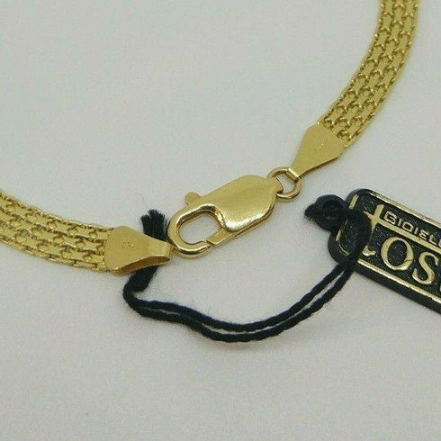 Bracciale Oro 18 kt semirigido catena 3 colori 22cm 14gr Solid 18k gold bracelet | Gioiellitosti.it