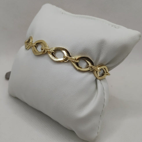 Bracciale oro 18k catena maglia ovale lucida 19 cm 4.40 gr | Gioiellitosti.it