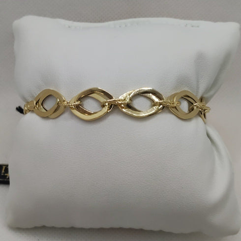 Bracciale oro 18k catena maglia ovale lucida 19 cm 4.40 gr | Gioiellitosti.it