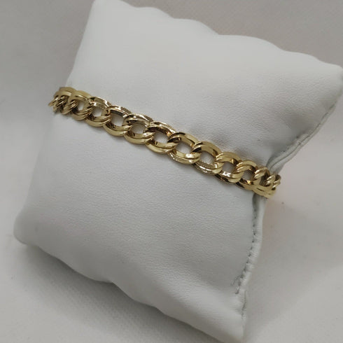 Bracciale oro 18k catena maglia ovale lucida 20.5 cm 5.50 gr | Gioiellitosti.it