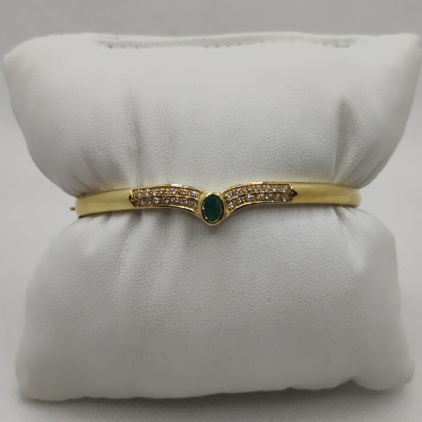 Bracciale oro 18k donna smeraldo e zirconi 15.80 gr | Gioiellitosti.it