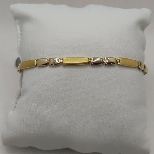 Bracciale Oro 18k maglia semirigida bicolore 21,5 cm 6.60 gr | Gioiellitosti.it