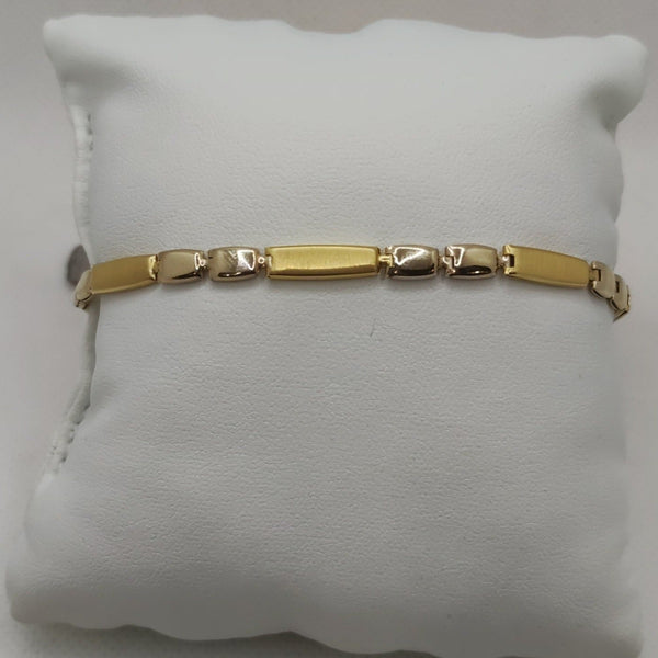 Bracciale Oro 18k maglia semirigida bicolore 21,5 cm 6.60 gr | Gioiellitosti.it