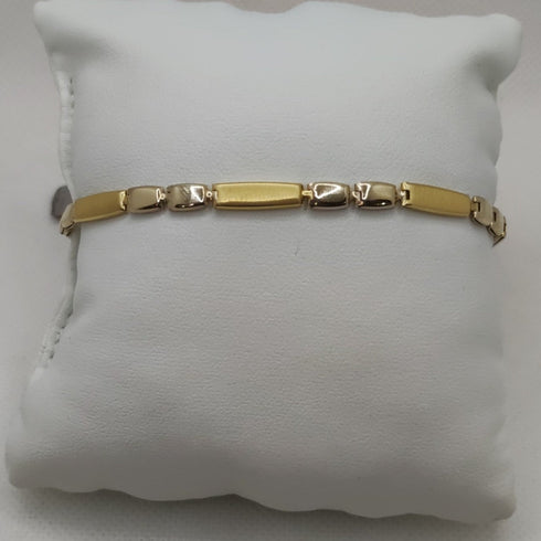 Bracciale Oro 18k maglia semirigida bicolore 21,5 cm 6.60 gr | Gioiellitosti.it