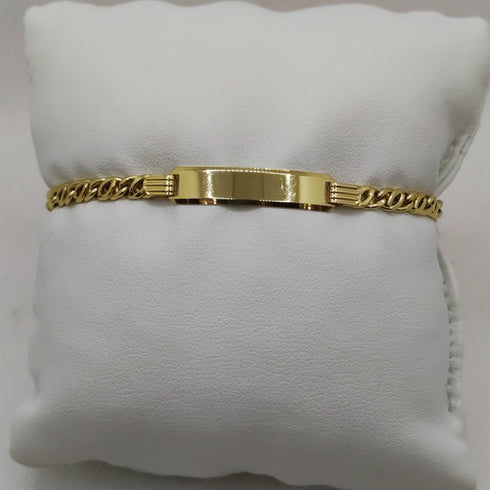 Bracciale Oro 18k uomo catena e piastra 19,5 cm 6.70 gr | Gioiellitosti.it