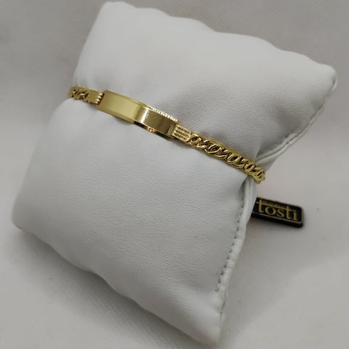 Bracciale Oro 18k uomo catena e piastra 19,5 cm 6.70 gr | Gioiellitosti.it
