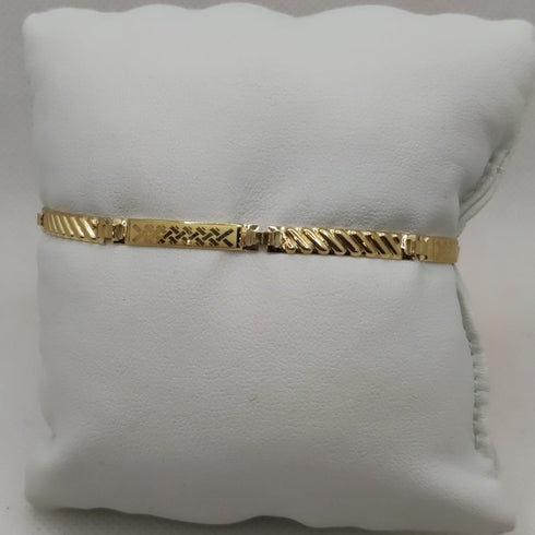 Bracciale Oro 18k uomo semirigido a piastra 19,5 cm 3.50 gr | Gioiellitosti.it