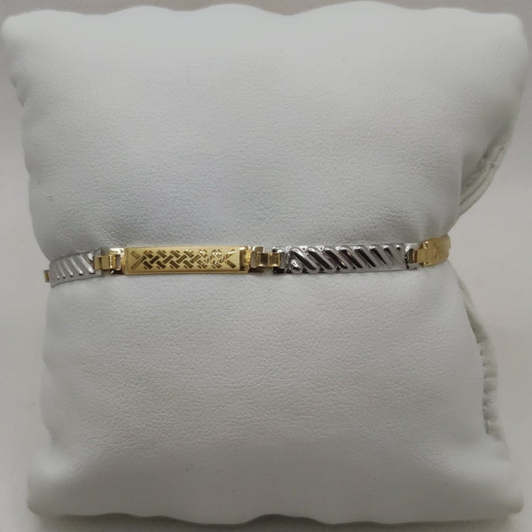 Bracciale Oro 18k uomo semirigido bicolore 19,5 cm 3.50 gr | Gioiellitosti.it