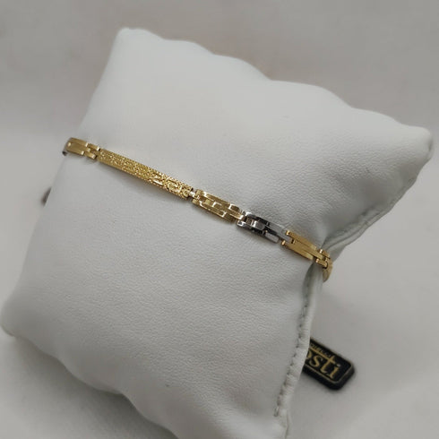Bracciale Oro 18k uomo semirigido bicolore 20 cm 5.50 gr | Gioiellitosti.it