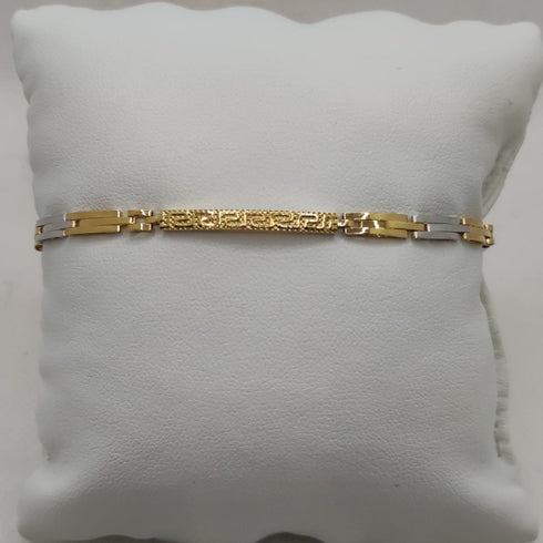 Bracciale Oro 18k uomo semirigido bicolore 20 cm 5.50 gr | Gioiellitosti.it