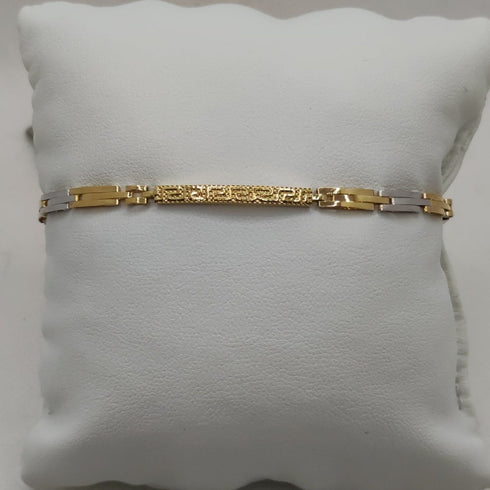 Bracciale Oro 18k uomo semirigido bicolore 20 cm 5.50 gr | Gioiellitosti.it