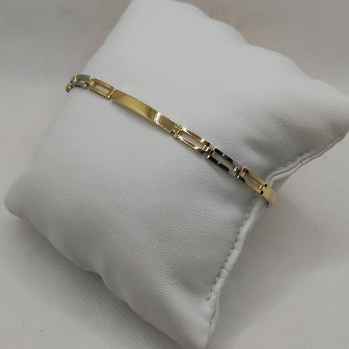 Bracciale Oro 18k uomo semirigido bicolore 21 cm 4.90 gr | Gioiellitosti.it