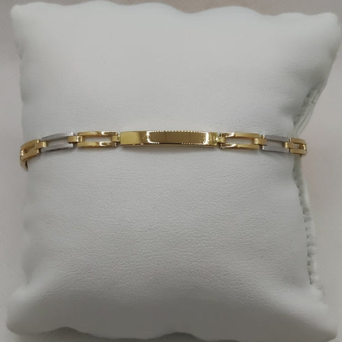 Bracciale Oro 18k uomo semirigido bicolore 21 cm 4.90 gr | Gioiellitosti.it