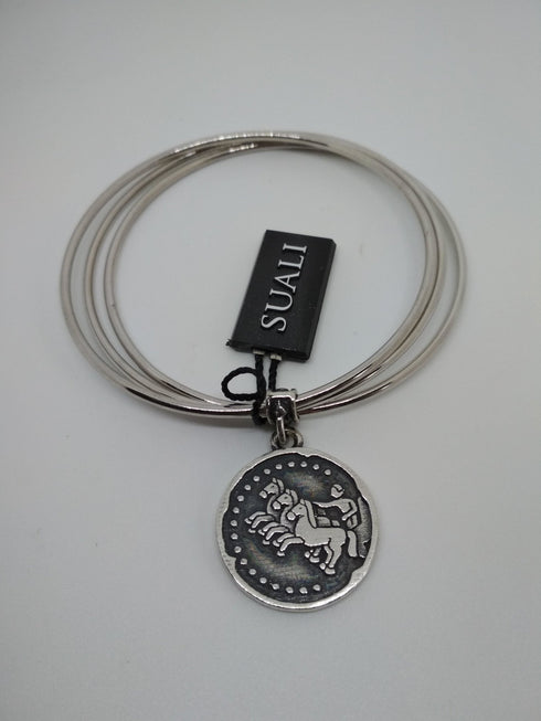 Bracciale argento 925 donna rigido con moneta SUALI' BM1946 | Gioiellitosti.it