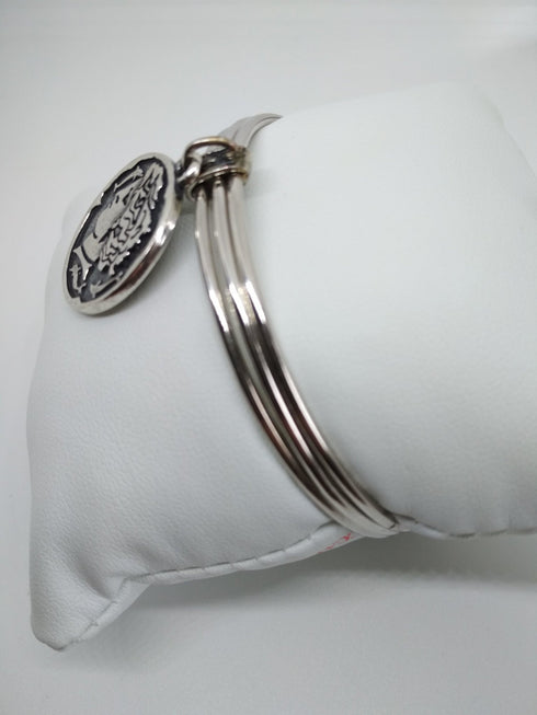 Bracciale argento 925 donna rigido con moneta SUALI' BM1946 | Gioiellitosti.it