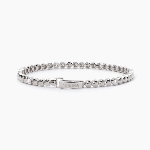 Bracciale tennis argento cuori 925 MABINA 533633-M | Gioiellitosti.it