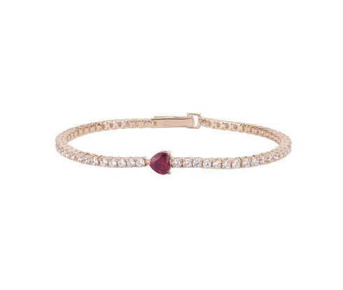 Bracciale tennis cuore argento 925 rose' MABINA 533439 M | Gioiellitosti.it