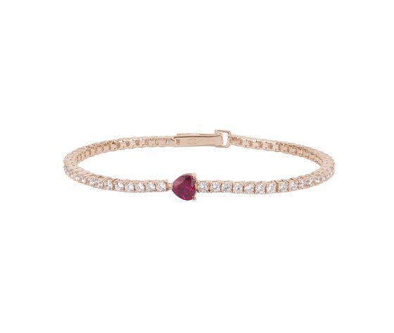 Bracciale tennis cuore argento 925 rose' MABINA 533439 M | Gioiellitosti.it