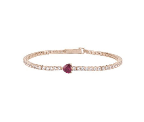 Bracciale tennis cuore argento 925 rose' MABINA 533439 S | Gioiellitosti.it