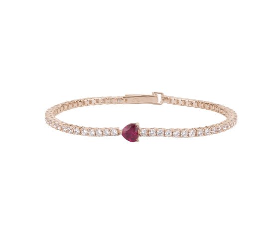 Bracciale tennis cuore argento 925 rose' MABINA 533439 S | Gioiellitosti.it
