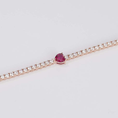 Bracciale tennis cuore argento 925 rose' MABINA 533439 S | Gioiellitosti.it
