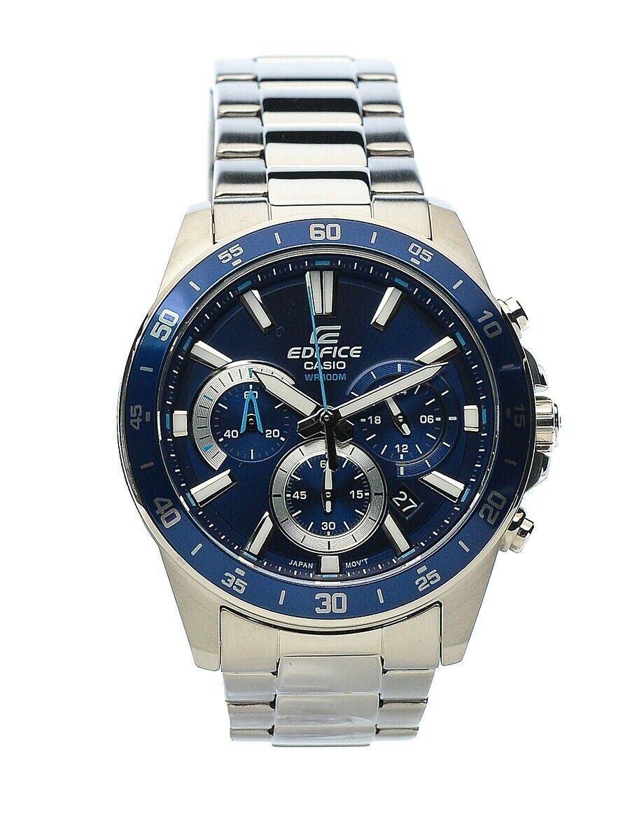 Casio EDIFICE Orologio Uomo Con Cinturino In Acciaio Inox, Cassa Robusta, Impermeabile 10 BAR, Datario, Vetro Minerale