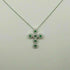 Collana Croce oro bianco 18k Diamanti 0,10 Smeraldi 0,10 | Gioiellitosti.it