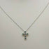 Collana Croce oro bianco 18k Diamanti 0,10 Smeraldi 0,10 | Gioiellitosti.it