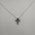 Collana Croce Oro bianco 18k Diamanti 0,07 Smeraldi 0,18 | Gioiellitosti.it