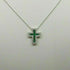Collana Croce Oro bianco 18k Diamanti 0,07 Smeraldi 0,18 | Gioiellitosti.it