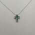 Collana Croce Oro bianco 18k Diamanti 0,07 Smeraldi 0,18 | Gioiellitosti.it