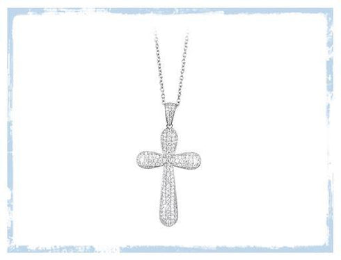 Collana Croce Argento e Zirconi Girocollo MABINA 553014 | Gioiellitosti.it