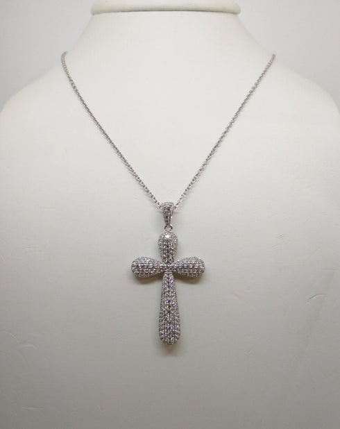 Collana Croce Argento e Zirconi Girocollo MABINA 553014 | Gioiellitosti.it