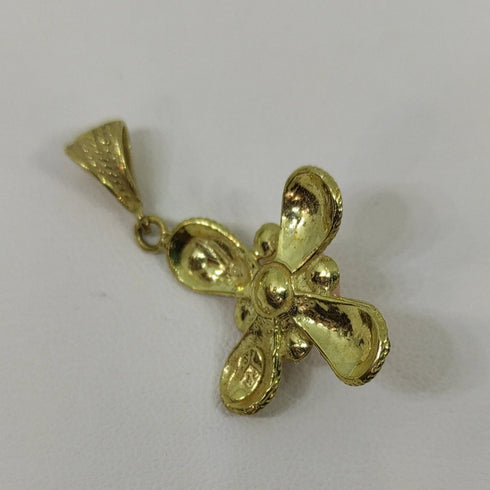 Ciondolo Croce oro 18k donna pendente con corallo rosa gr 4,60 | Gioiellitosti.it