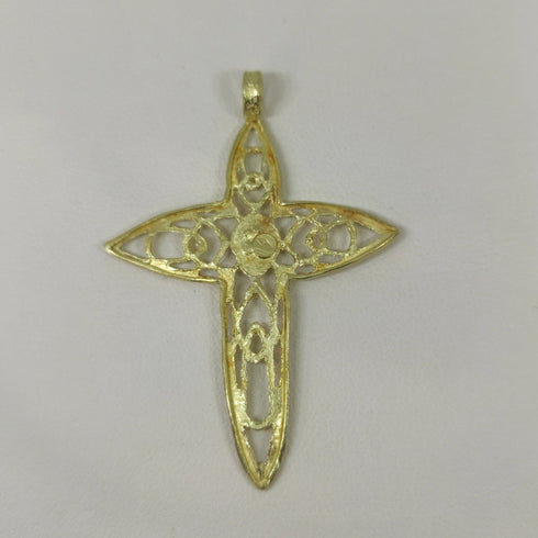 Ciondolo Croce oro 18k donna pendente pietra rubino gr 3,40 | Gioiellitosti.it